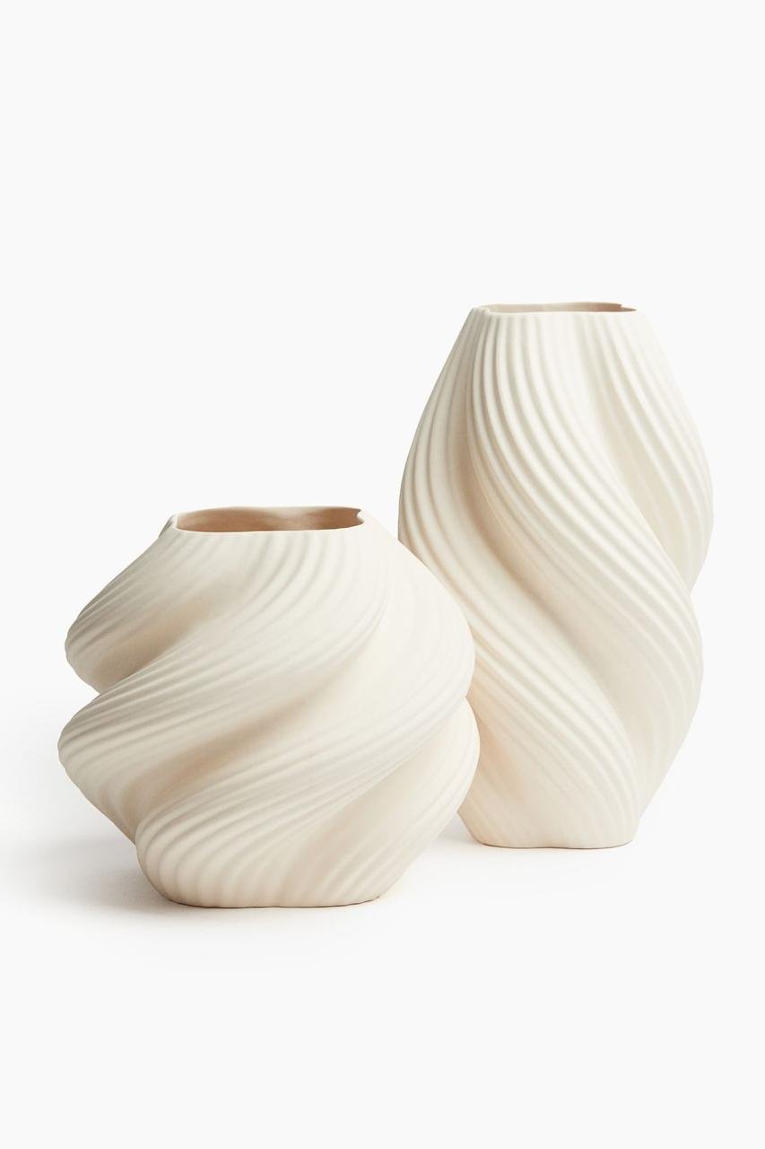 Modern swirly stoneware vase