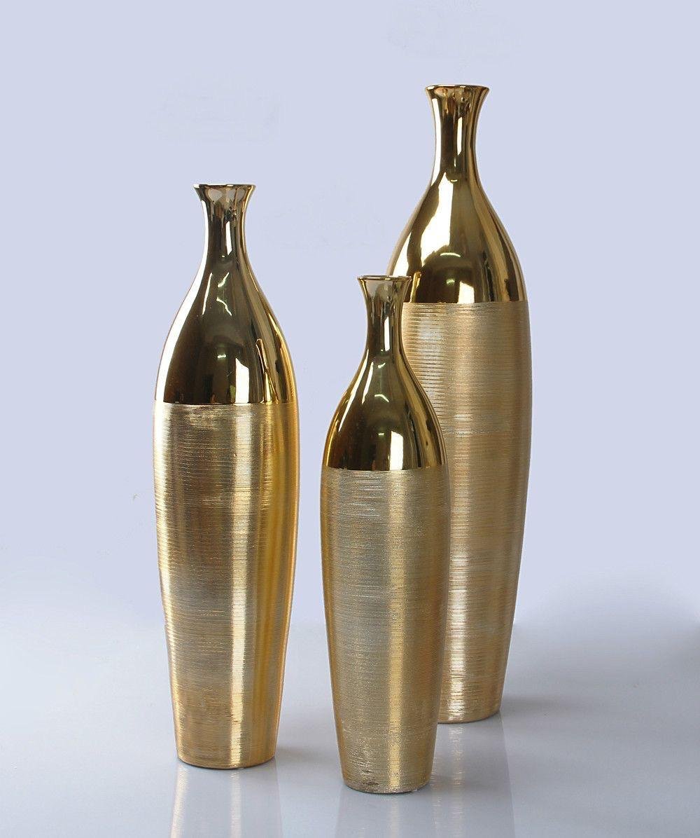 Luxury Gold Decorative Metal Floor Vase Set