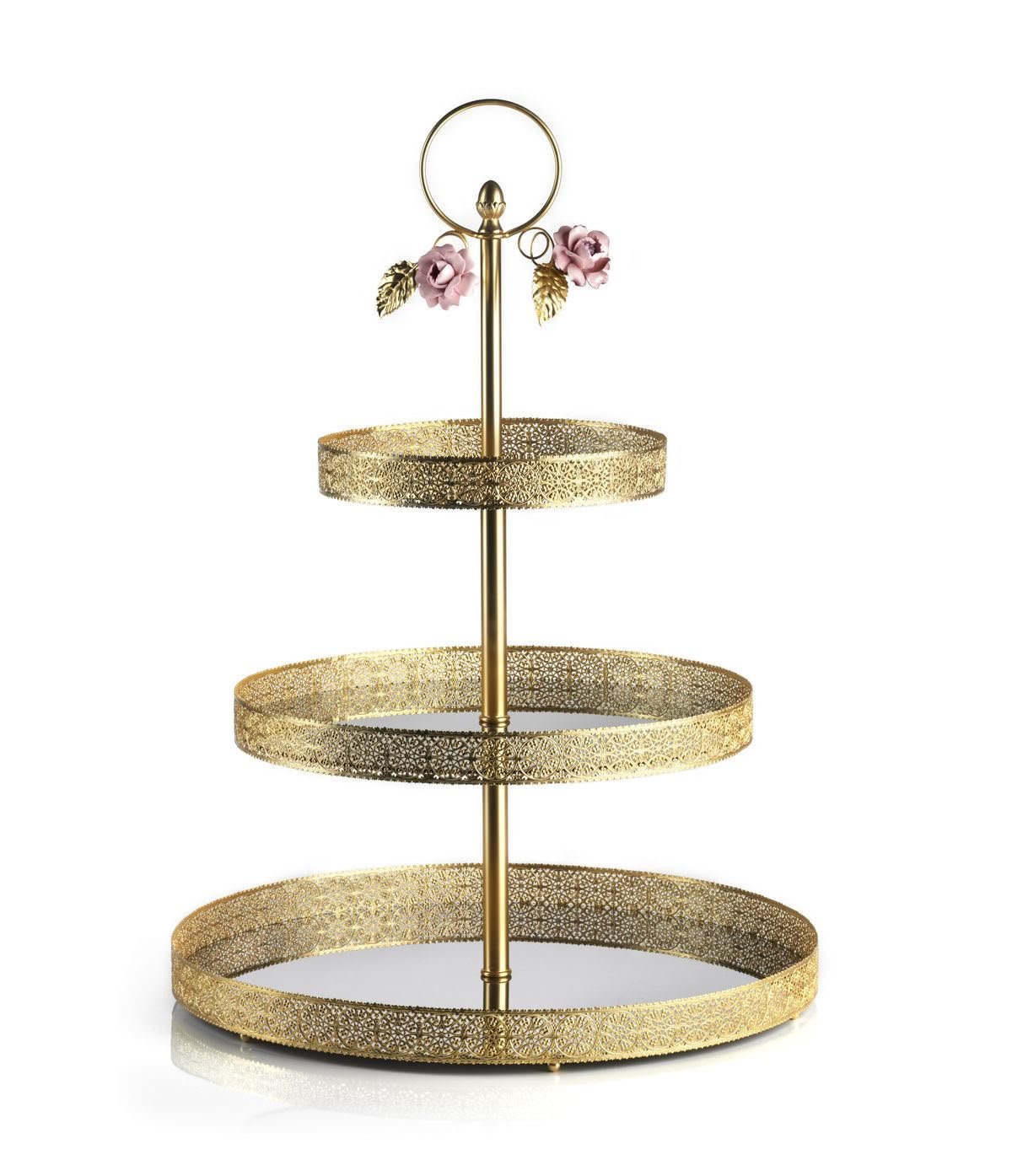 Luxury 3-Tier Gold Metal Serving &amp;amp;amp;amp;amp; Display Stand