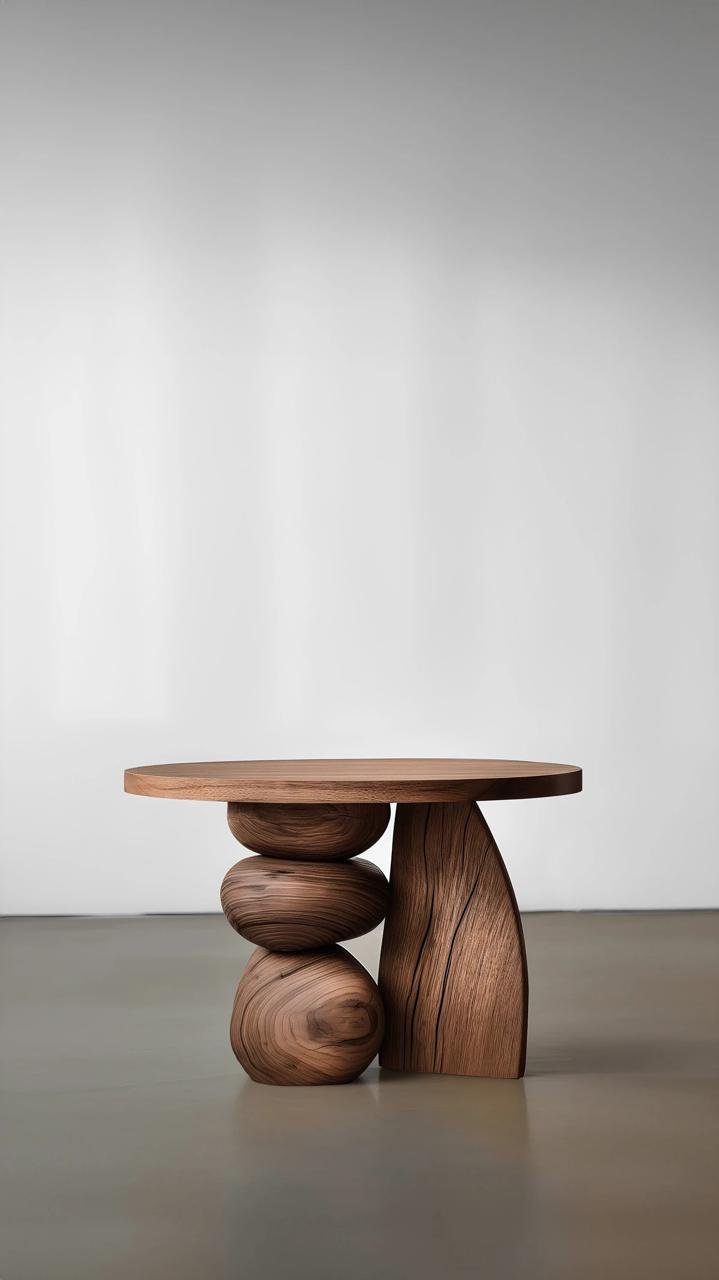 Modern Sculptural Solid Wood Coffee Table
