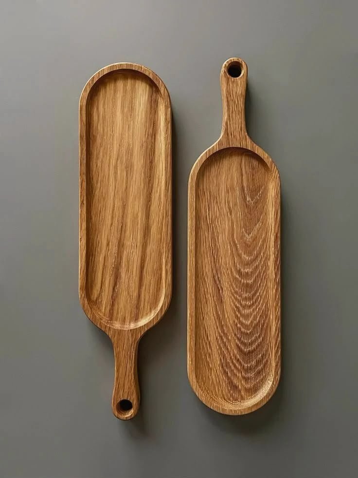 Artisan Solid Wood Serving Tray Set (Set of 2)