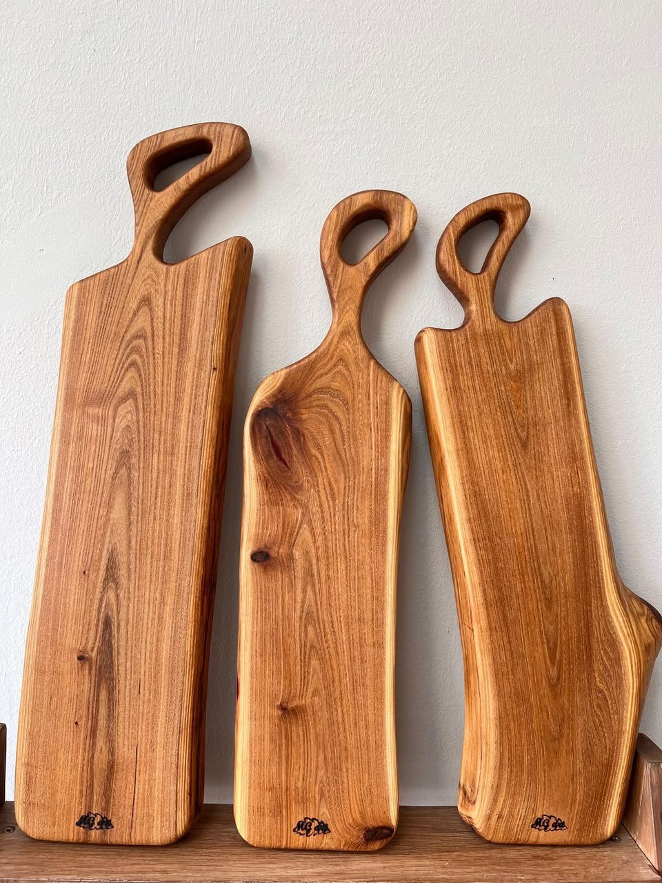 Handcrafted Live Edge Wooden Serving &amp; Charcuterie Board Set