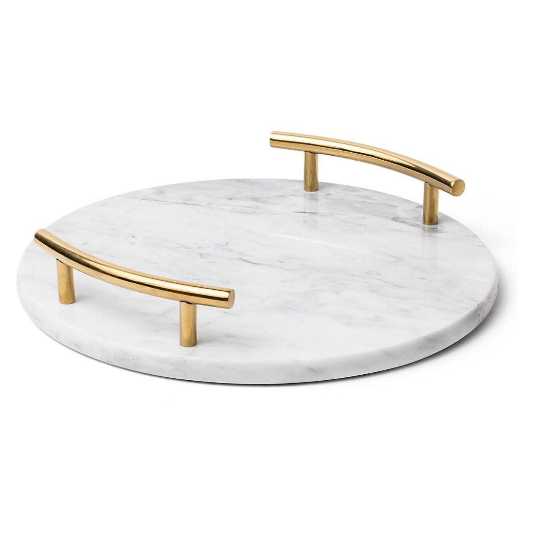 MODERN white marble tray