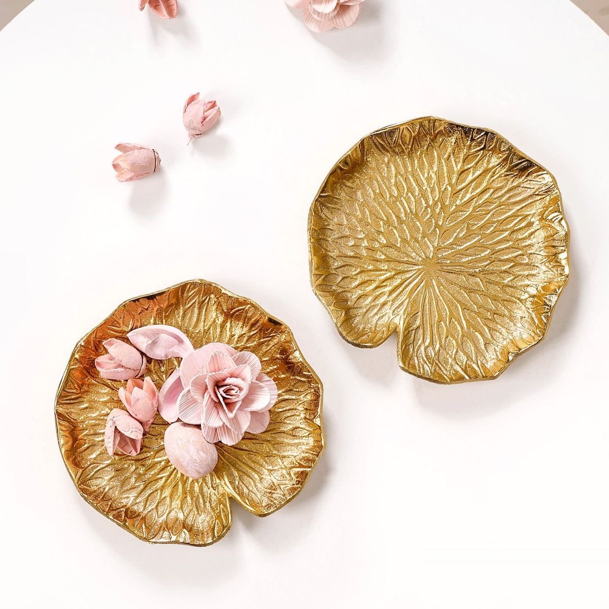 Nestasia Lotus Leaf Metal Trinket Tray